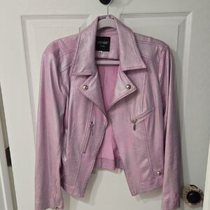 Insight Metallic Purple Faux Leather Jacket Medium